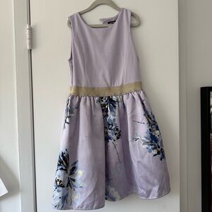 Elegant Lavender Floral Kids Dress